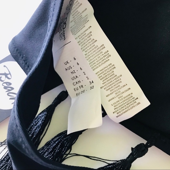 3/$30 Boohoo Beach Embroidered Tassel Bikini Top - Picture 5 of 5